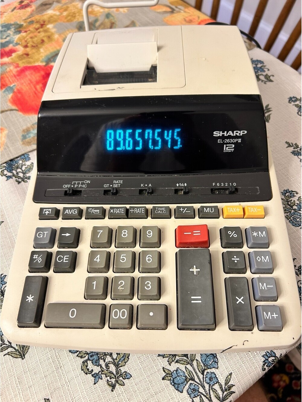 Sharp EL-2630PIII 12-Digit Printing Calculator Adding Machine Tested Works